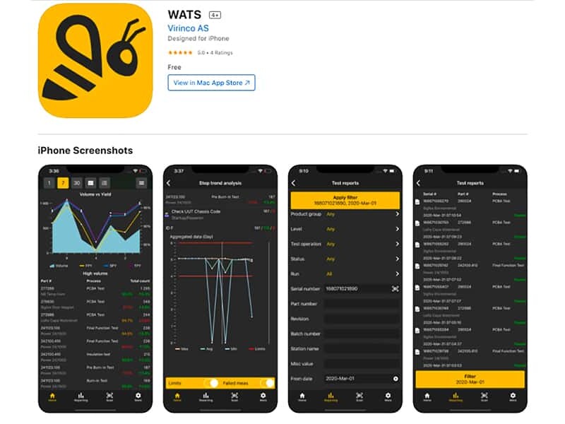 WATS Mobile App: Test And Production Data On-The-Go